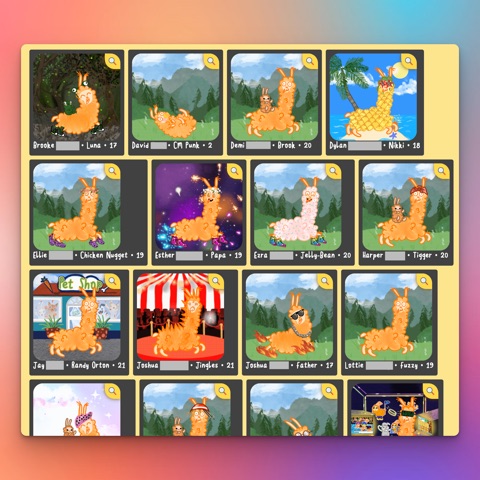 Students' custom llama avatars